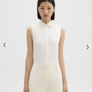 NWT Theory Silk Georgette sleeveless top (White)